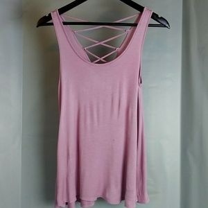 Hippie Rose XS Oversized Workout/Muscle Tank Criss Cross Back Light Purple